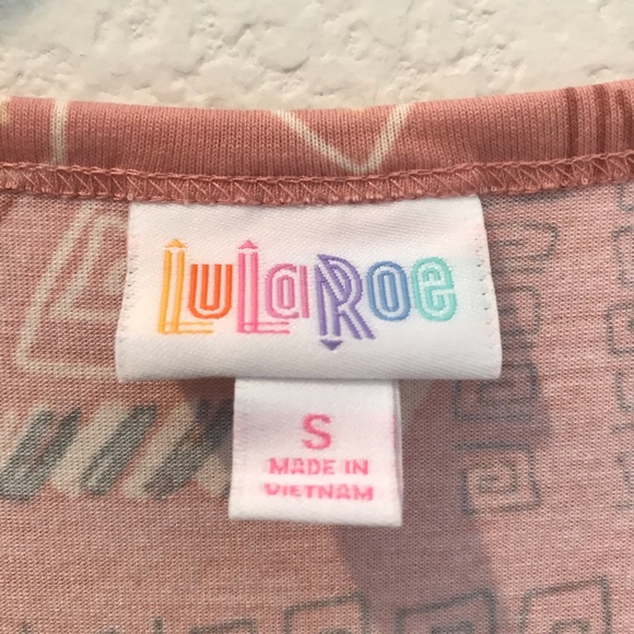 LulaRoe Nicole Rose Pink Dress w/accent Colors S - Picture 3 of 6